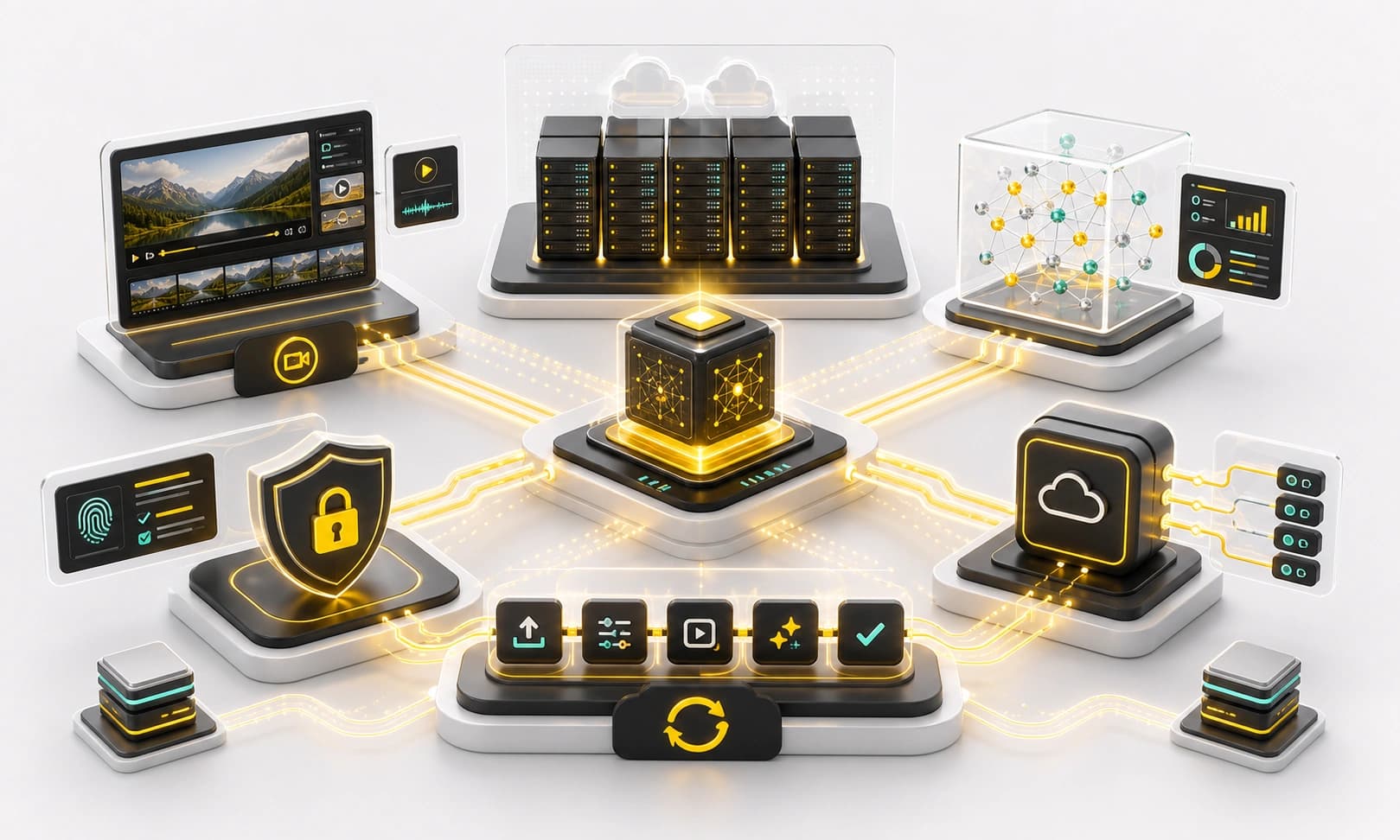 Modern AI video workload infrastructure visual