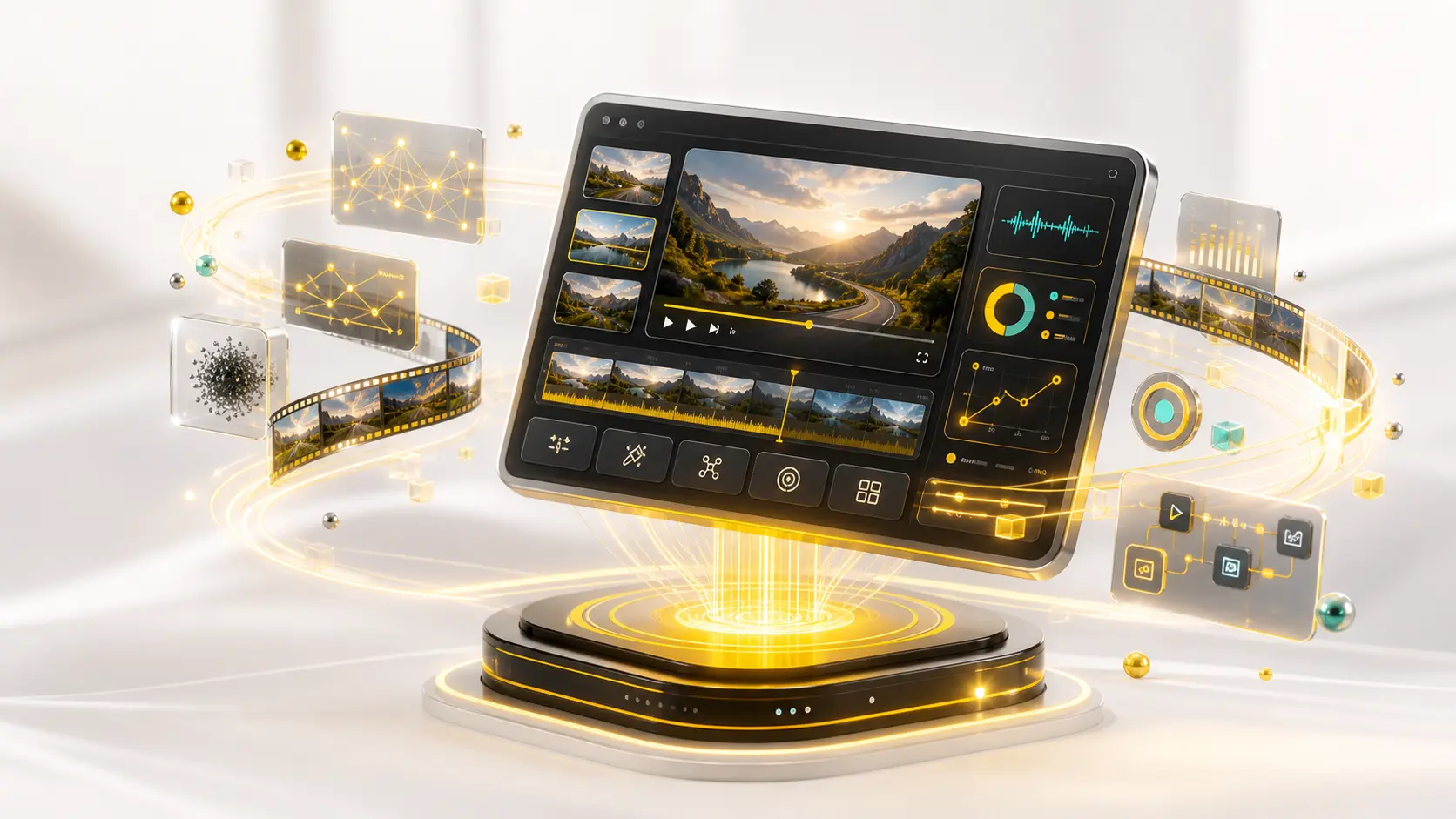 Intelligent AI video platform CTA visual
