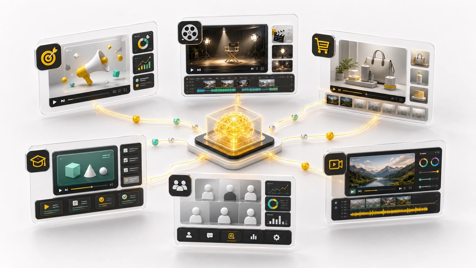 AI video use cases across marketing, commerce, education, media, and teams